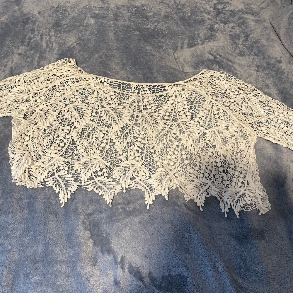 White Sheer Crop Top Shirt